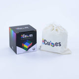 Cubes educational product packaging with a drawstring bag on a white background