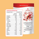 Ginas Table Freeze Dried Apple Bites With Dusted Strawberry Powder 18g Nutrional Panel