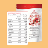 Ginas Table Freeze Dried Apple Bites With Dusted Strawberry Powder 18g Nutrional Panel