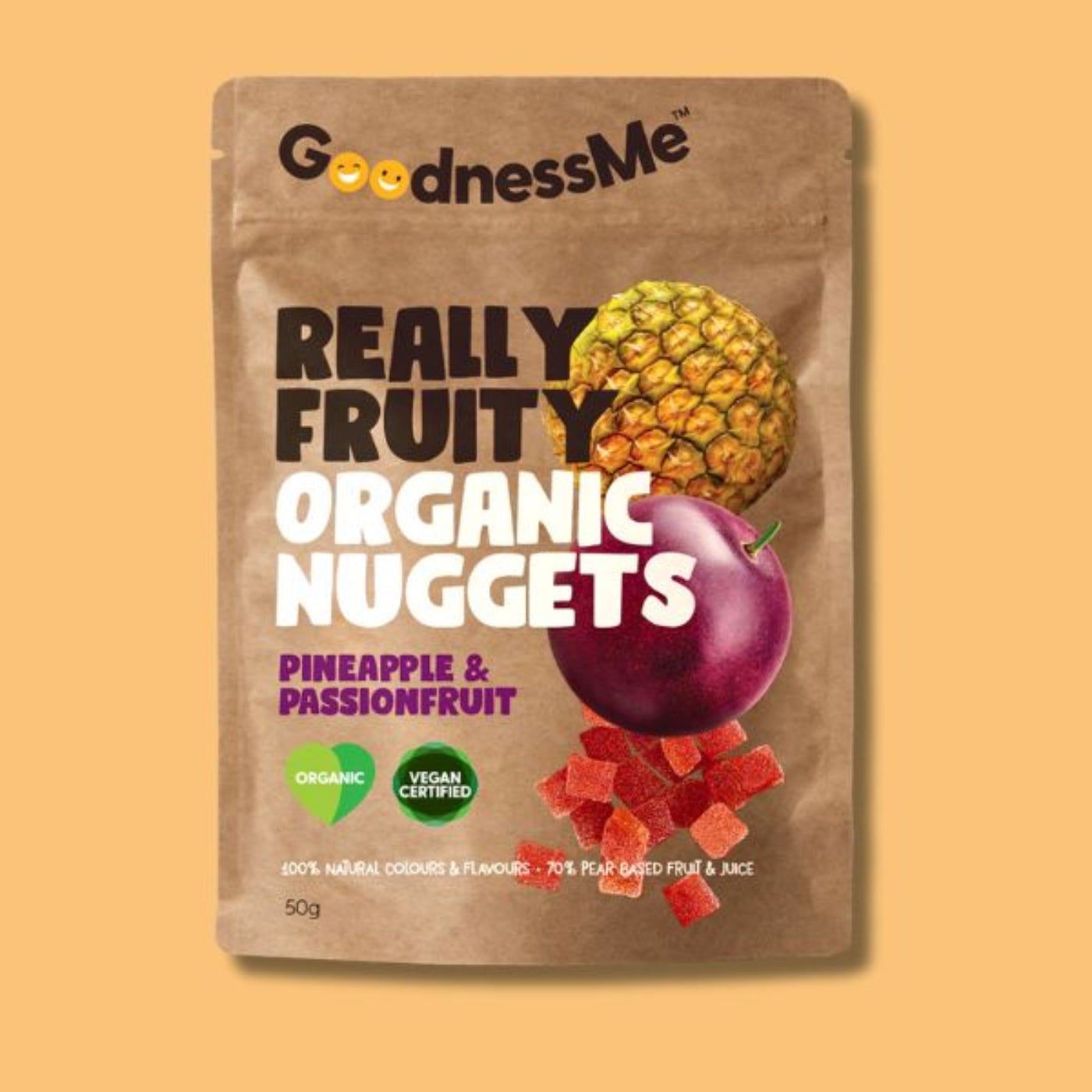 GoodnessMe Pineapple Passionfruit Organic Nuggets 50g