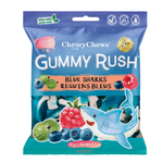 Packaging of Cherry Chews Gummy Rush Blue Sharks gummy bears on a white background