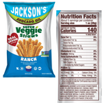 Jacksons Avocado Oil Veggie Straws Ranch 142g Nutritional Facts