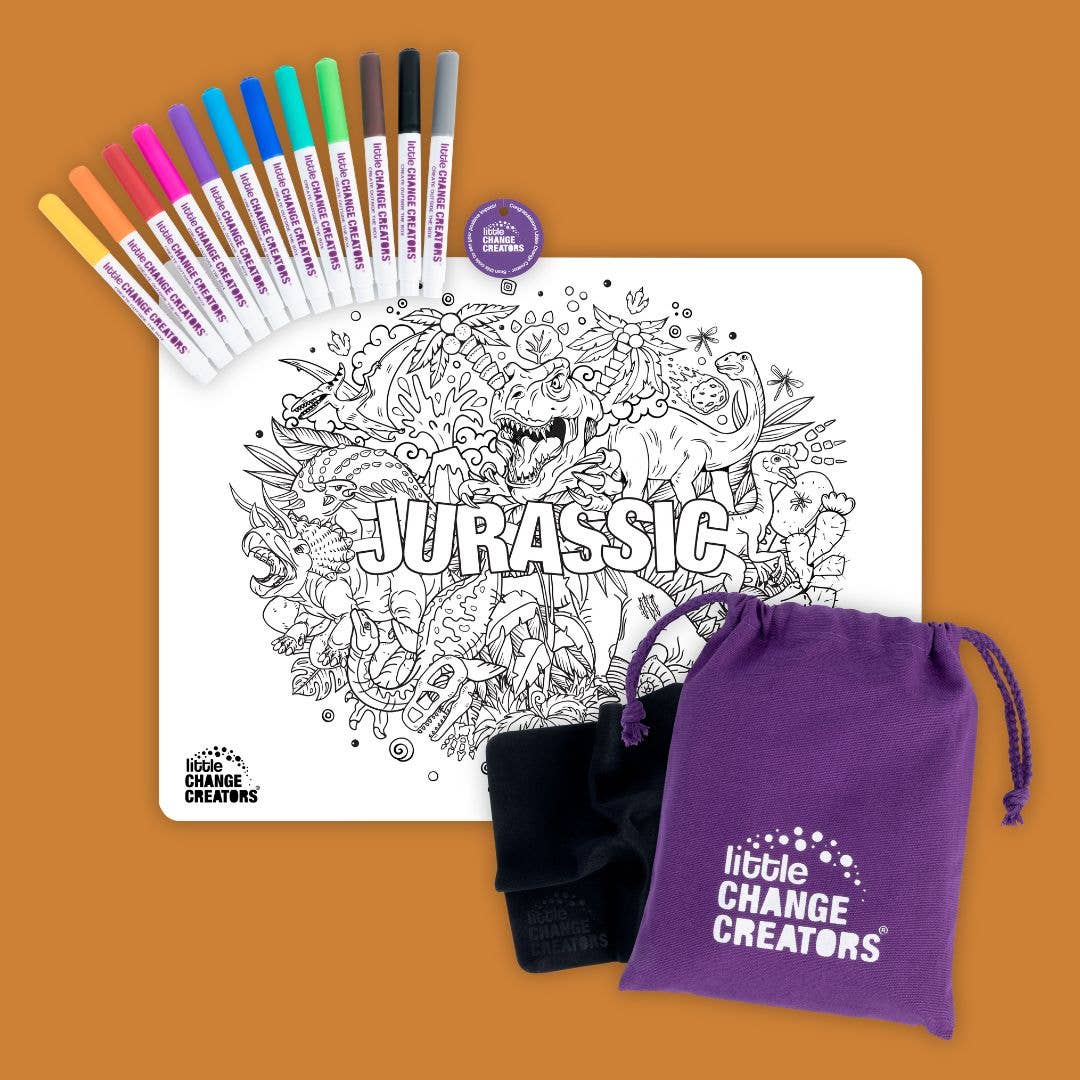 Jurassic Little Change Creators Doodle Mat set Front