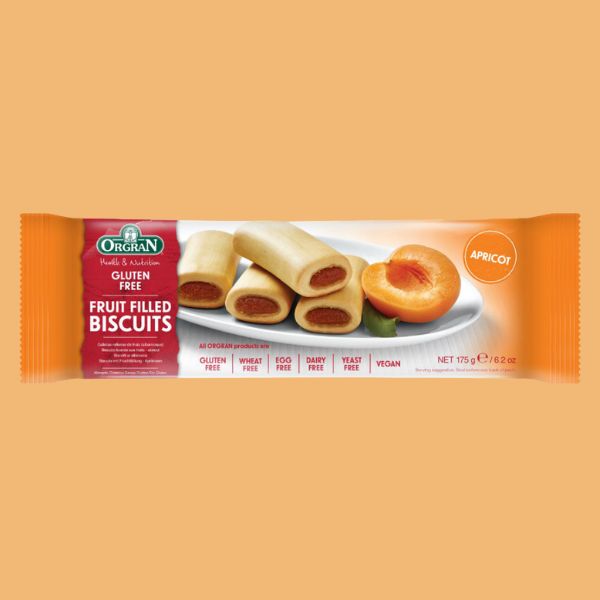 Orgran Fruit Filled Biscuit Apricot 175g