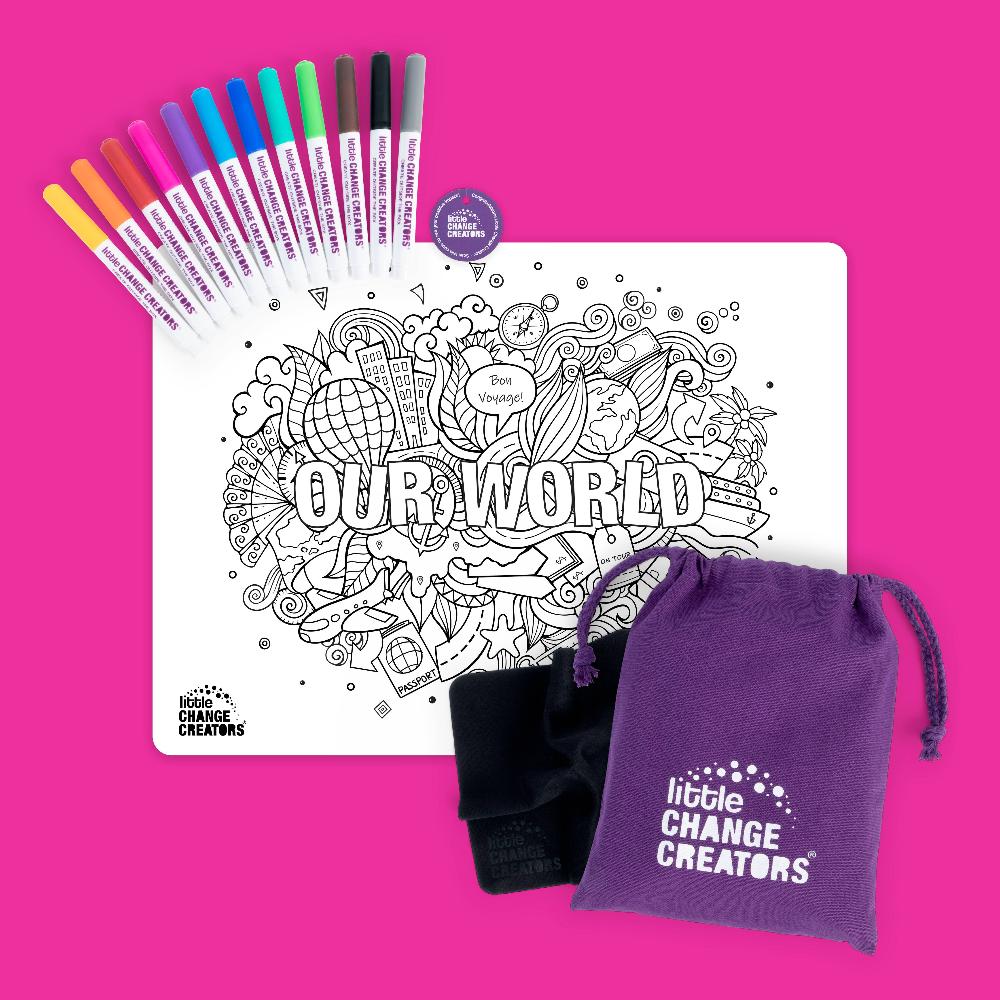 Our World Little Change Creators Doodle Mat set Front