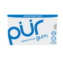 Pack of pur peppermint gum with aspartame-free label on a white background