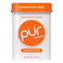 Pur mints tangerine tango tin with orange lid on a white background