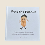 Book titled 'Pete the Peanut' on a beige background