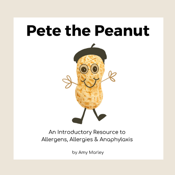 Book cover of 'Pete the Peanut' with a cartoon peanut character on a beige background