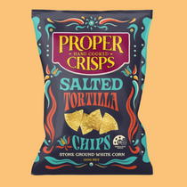 Proper Crisps Salted Tortilla Chips 150g Front Bag