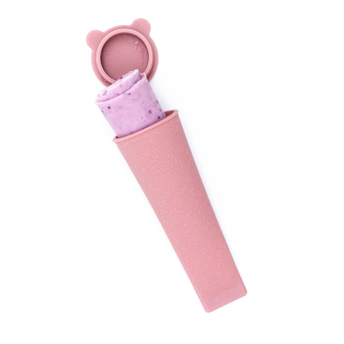 Silicone Push Up Ice Block Moulds Retro Dusty Pink Filled