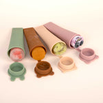 Silicone Push Up Ice Block Moulds Retro Filled