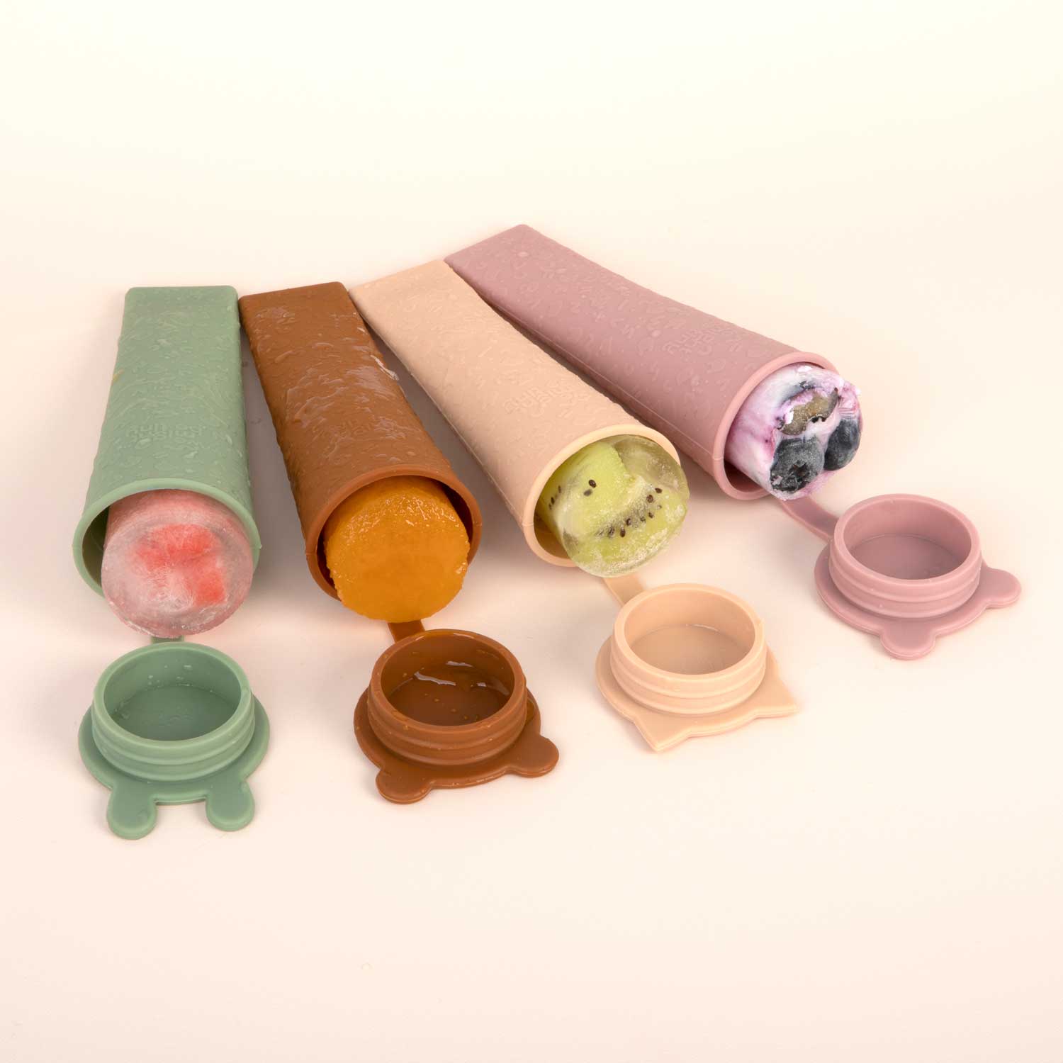 Silicone Push Up Ice Block Moulds Retro Filled