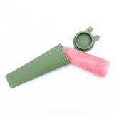 Silicone Push Up Ice Block Moulds Retro Green Filled
