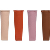 Silicone Push Up Ice Block Moulds Retro Set Six Standing Lid Closed