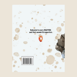 Back cover of a Silly-Yak book with a barcode, text, and illustrations on a beige background