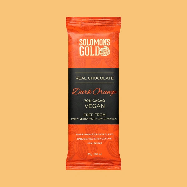 Solomons gold dark orange chocolate 70 percent cacao 55g