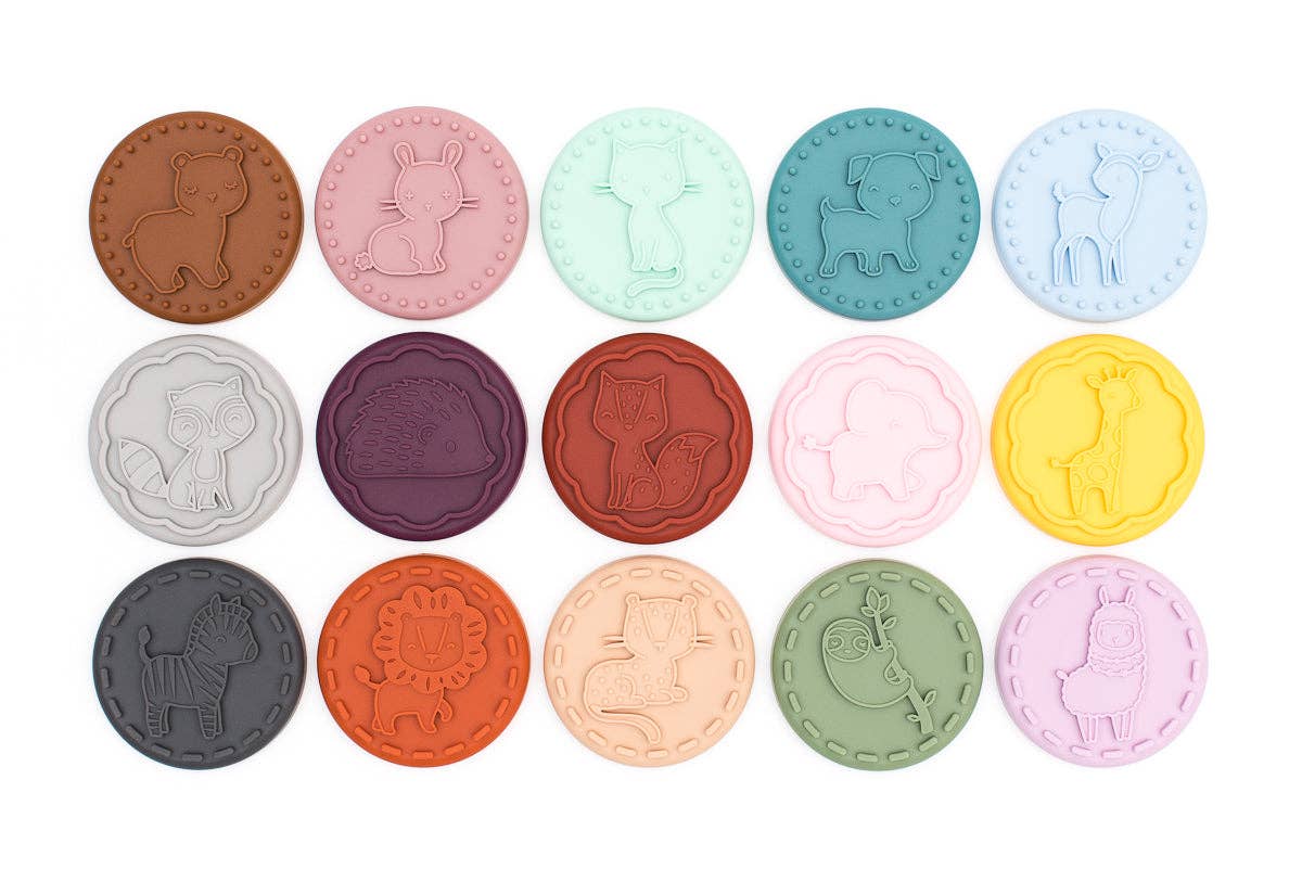 Stampies Original Fun Silicone Animal Cookie Stamps Top View All