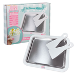 Ice cream maker set with packaging on a white background