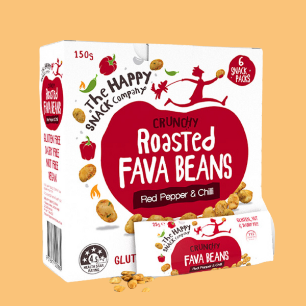 The Happy Snack Company Roasted Fava Beans Red Pepper Chilli