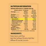Nutrition information label on a beige background