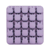 Silicone mold with bear shapes in purple on a white background