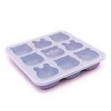 Silicone mold with animal-shaped cavities on a white background