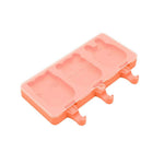 Peach-colored popsicle mold on a white background