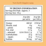 Yum Earth Organic Giggles 142g Nutritional Information Panel