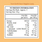 Yum Earth Organic Giggles Sour 142g Nutrition Information Panel