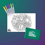 WILD! Pocket Reusable Colouring Mat | Animal Activity Gift