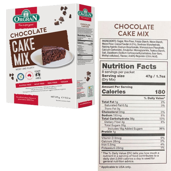 Orgran Chocolate Cake Mix 375g