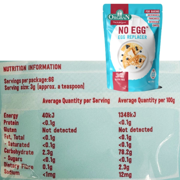 Orgran No Egg Replacer Mix 200g Pouch