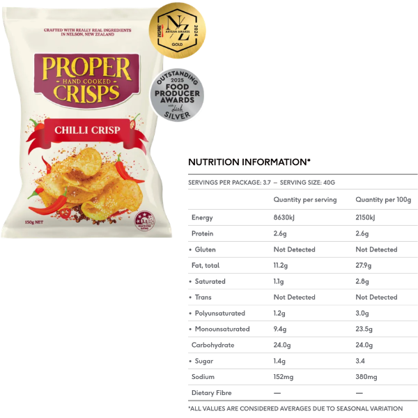 Proper Crisps Chilli Crisp 150g